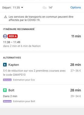 Les nouveautés de Google Maps pour se déplacer plus sereinement malgré le coronavirus