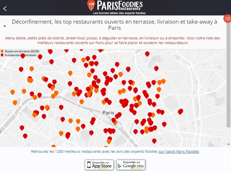Appli gratuite Paris Foodies Restaurant le guide gastronomique