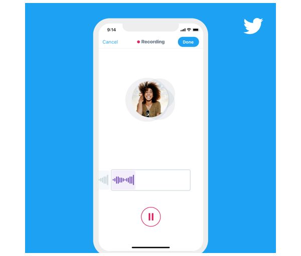 Enregistrement d'un tweet vocal