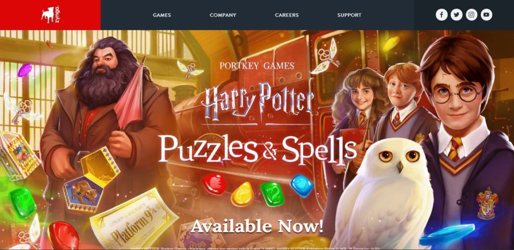 Harry Potter, un jeu sur mobile propose par la societe de jeux Zynga