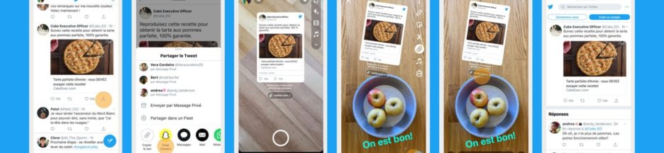 Snapchat, partage de tweets sur le reseau social comme sur Twitter