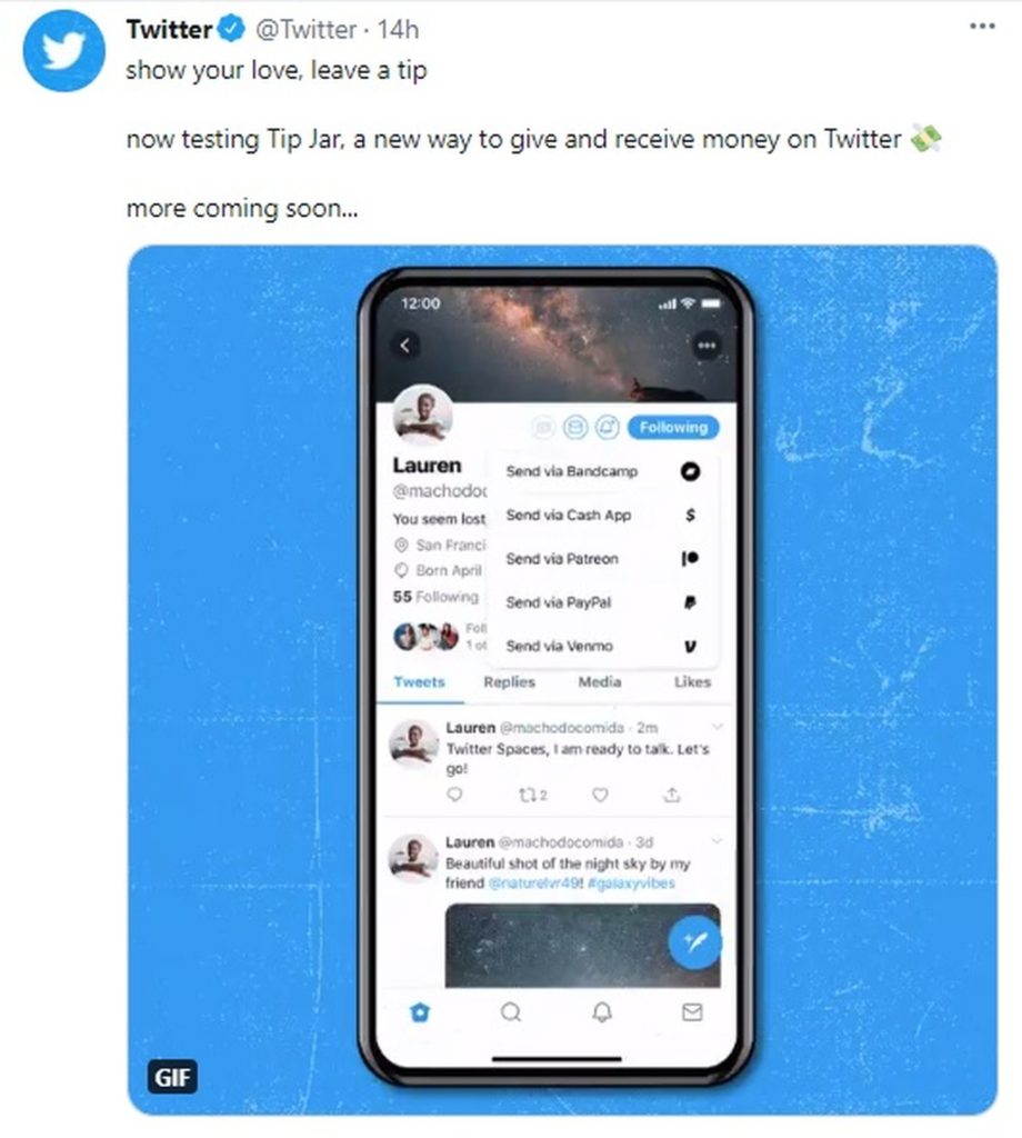 Twitter propose Tip Jar pour s envoyer de l argent entre utilisateurs
