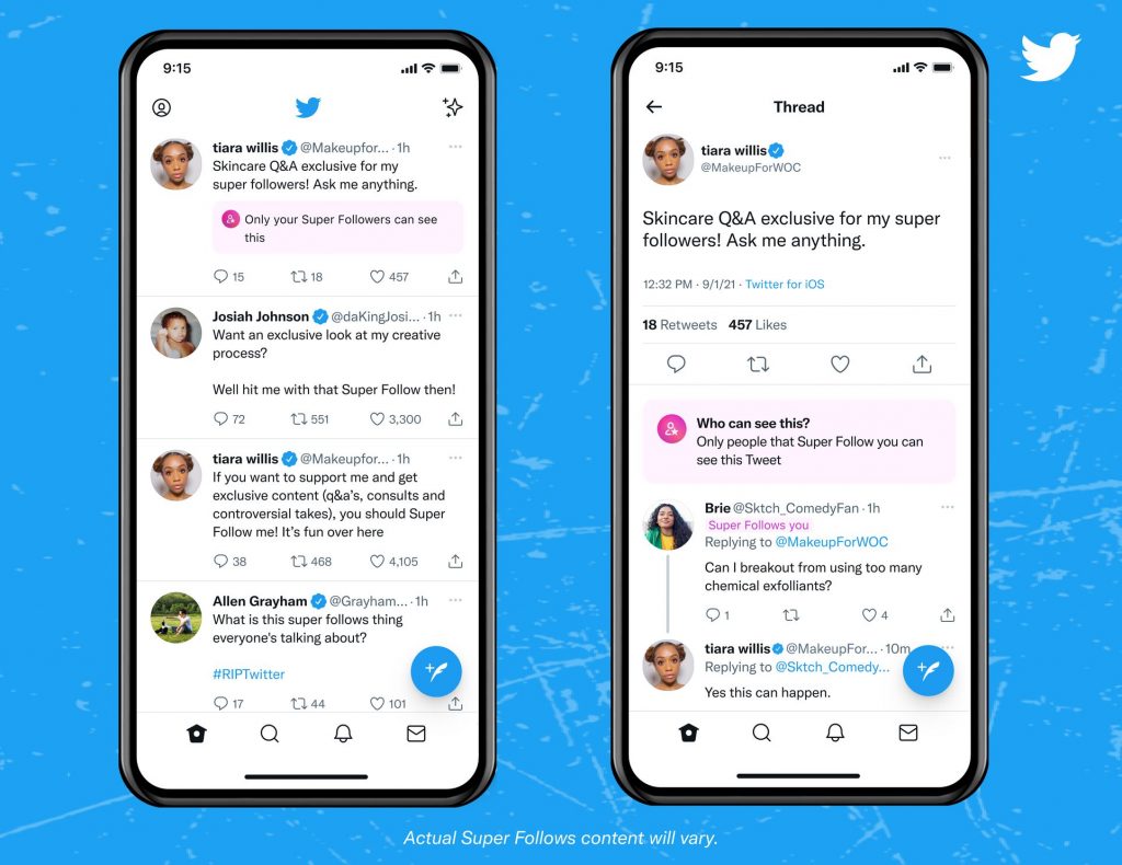 Twitter Super Follows, abonnements payants sur le reseau social