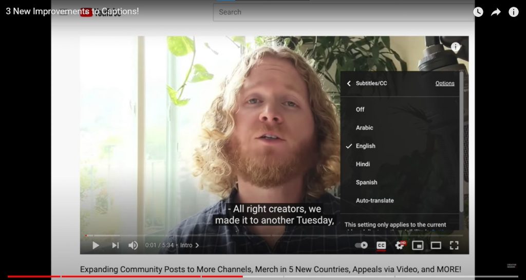 YouTube, la plateforme de videos en ligne propose les sous titres
