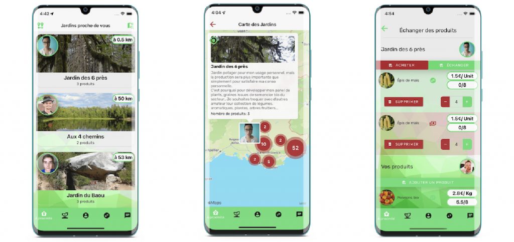 Application Seeed, reseau social pour les recoltes du jardin