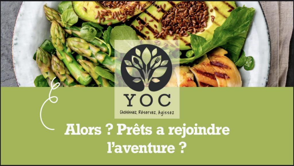 Exemple d'un menu qui peut être choisi sur l'application Yoc