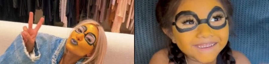 les-minions-defi-maquillage-tiktok femme et d’une fille maquillée en minions