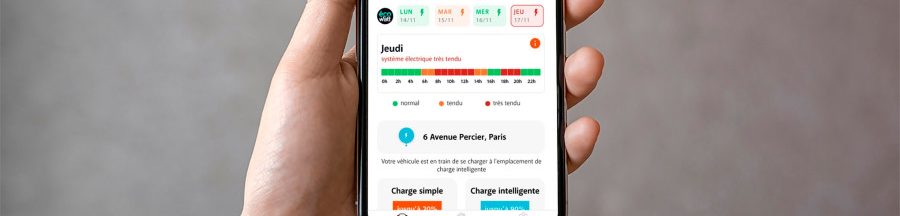 L’interface de l’application mobile de Renault intégrant Ecowatt.