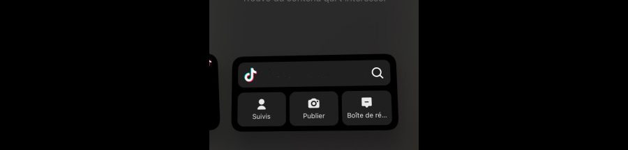 L’interface du nouveau widget TikTok sur l’écran d’accueil d’un iPhone