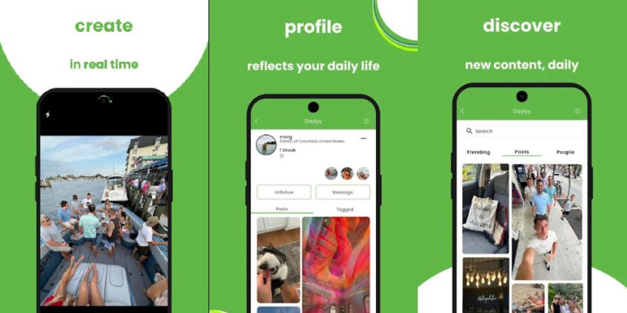 L’interface du nouveau réseau social Daylyy.