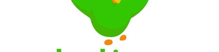 Le logo et l’effigie de l’application mobile Duolingo.