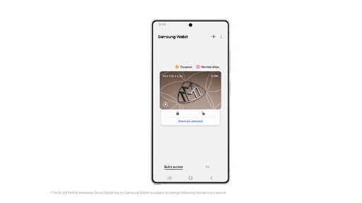 Les clés numériques Mercedes-Benz se glissent dans le portefeuille de l’appli Samsung Wallet