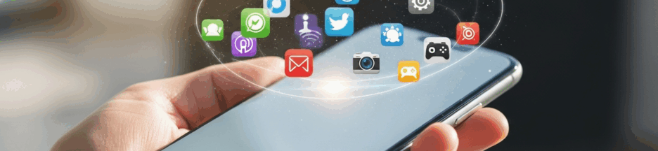 Smartphone-avec-plusieurs-applications-ouvertes.133Z Smartphone Android avec plusieurs applications ouvertes en arrière-plan