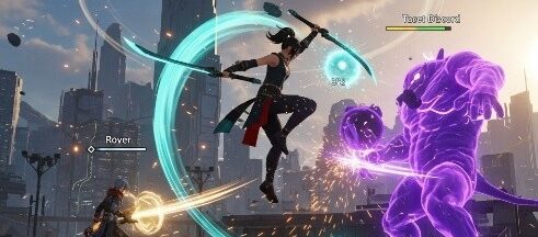 Combat spectaculaire dans Wuthering Waves RPG mobile avec système combat dynamique