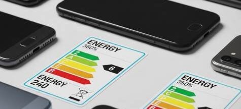 Des smartphones avec des étiquettes énergie