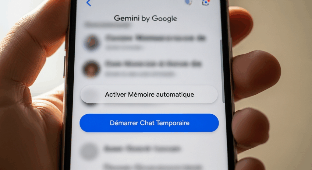 Smartphone affichant l’interface de Gemini de Google