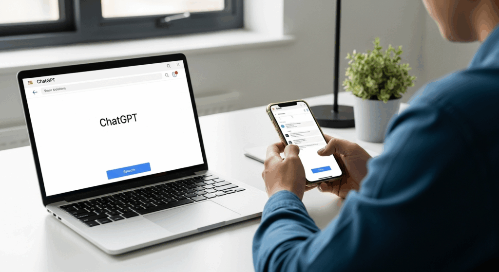 Une personne qui essaie de résoudre un problème technique sur ChatGPT