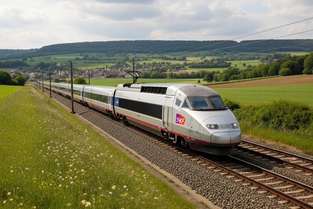 Train moderne illustrant le suivi en temps réel