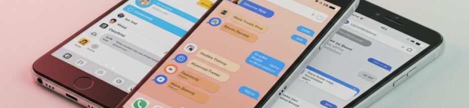 Trois alternatives européennes de messagerie à WhatsApp affichées sur smartphones