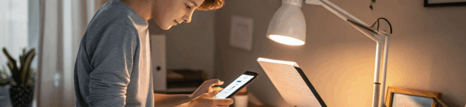 Un adolescent qui utilise son smartphone pour scanner