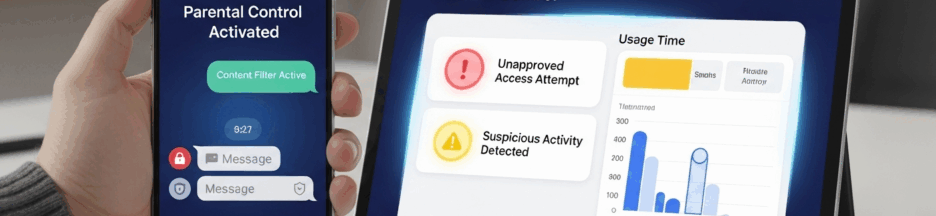 Smartphone et tablette affichant une interface ChatGPT en mode contrôle parental