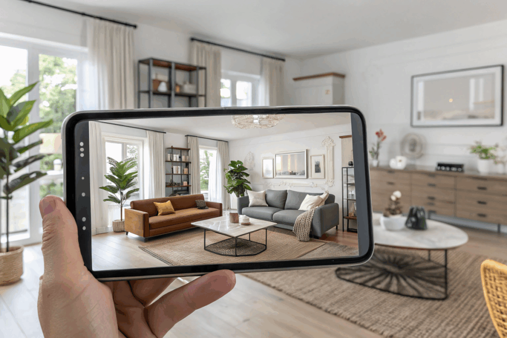 Une personne utilisant son smartphone pour activer la réalit6 augmentée