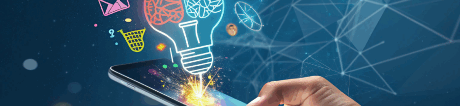 Illustration d'une application mobile futuriste