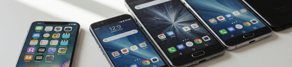 Des smartphones iPhone et Android