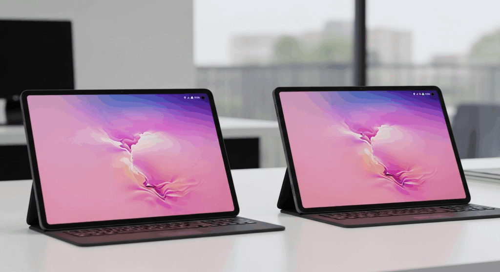 Comparatif visuel entre deux tablettes Samsung