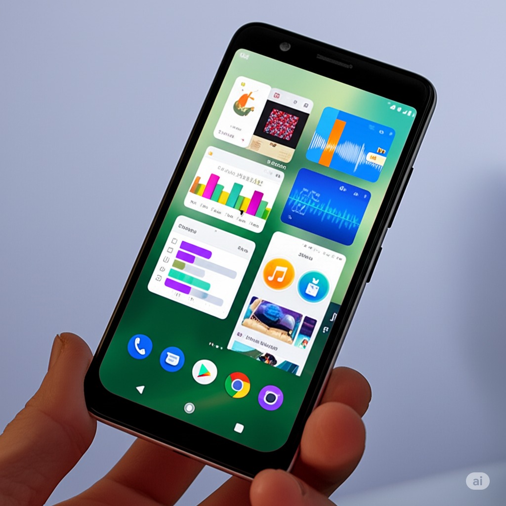 Écran smartphone avec applications Android ouvertes
