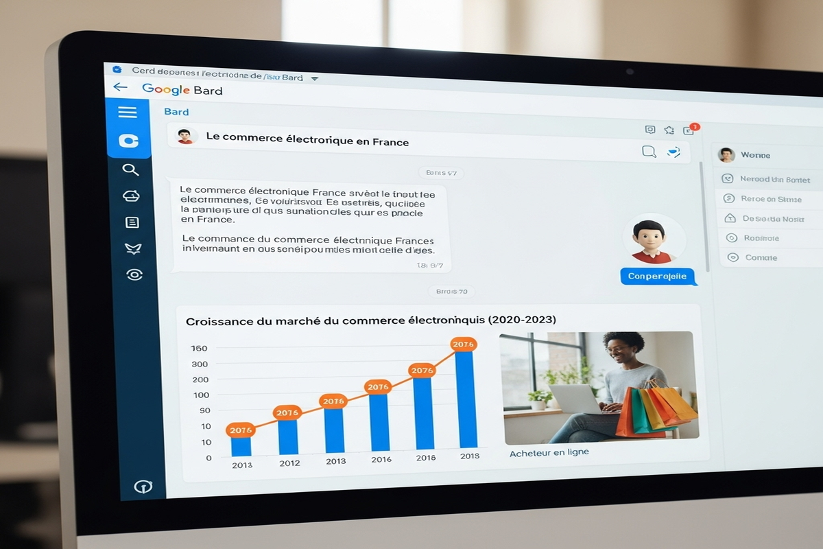 Écran d'ordinateur affichant Google Bard Advanced