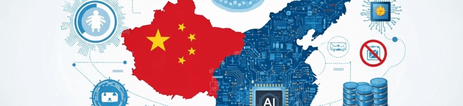 llustration conceptuelle représentant la Chine comme une nation technologique leader