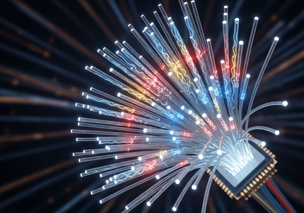 Illustration de la fibre optique