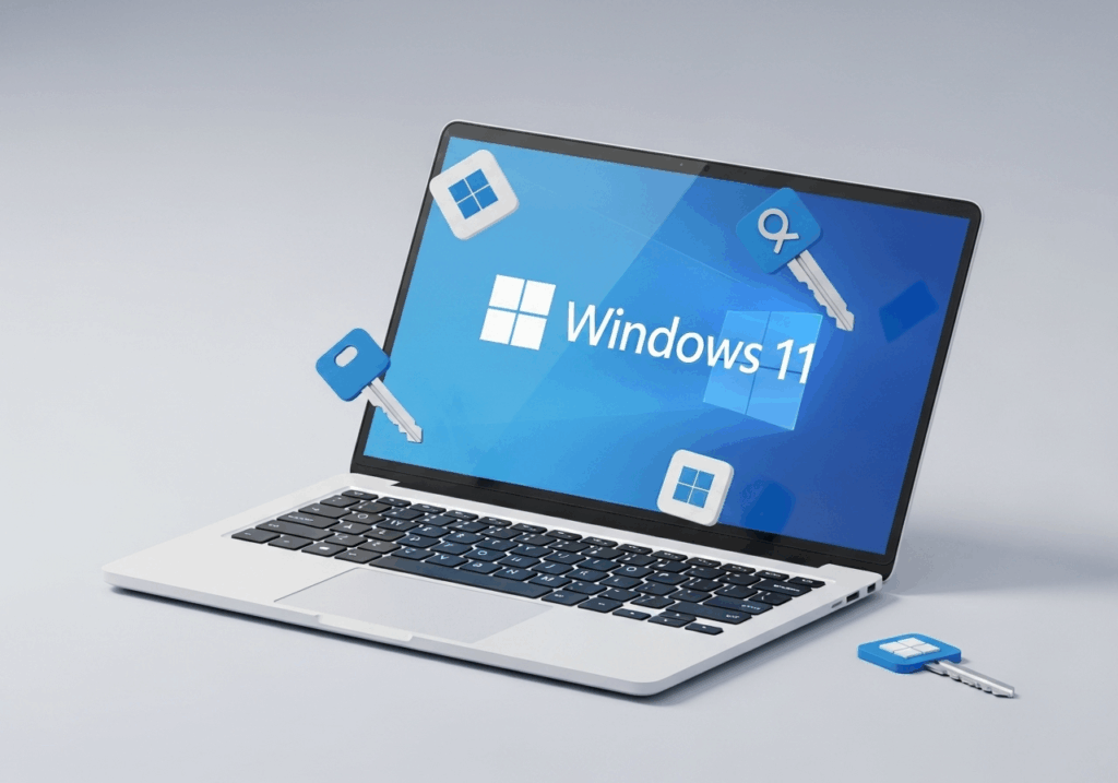 Illustration représentant le marché des clés Windows 11