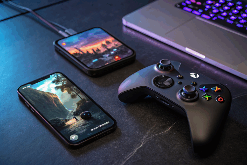 Plusieurs appareils mobile posés sur une table