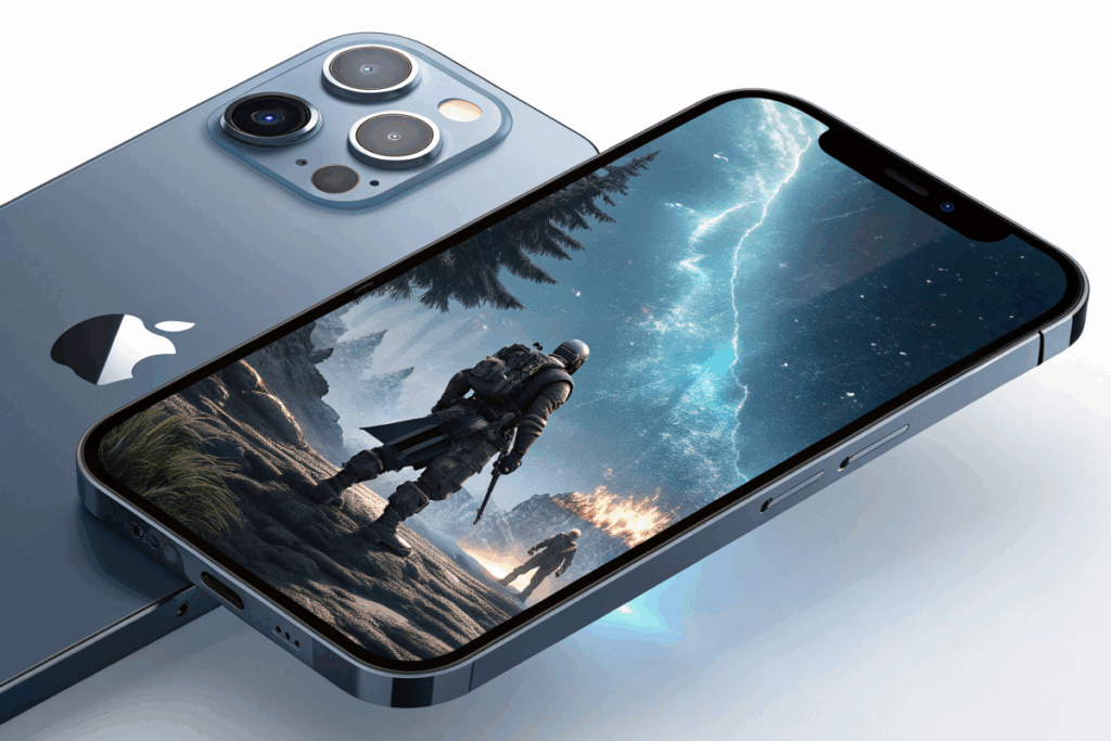 iPhone 16 Pro Max affichant un jeu mobile