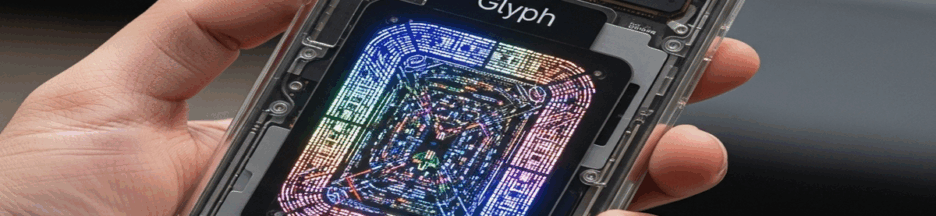 Main tenant le Nothing Phone (3) transparent avec LED Glyph formant des motifs lumineux colorés