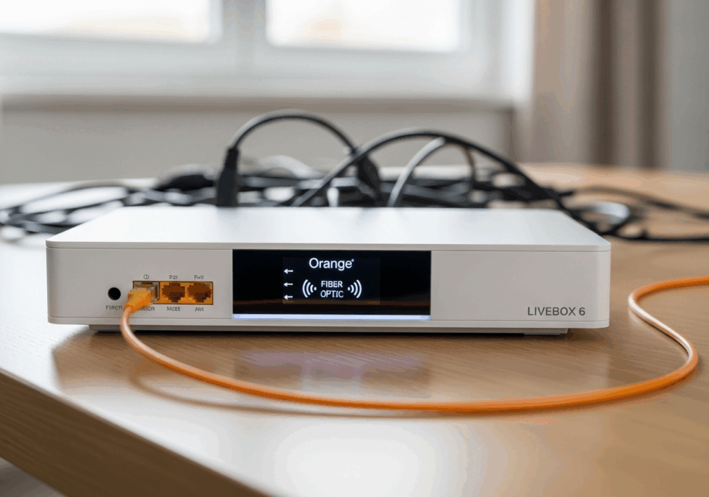 Livebox Orange connectée à la fibre optique