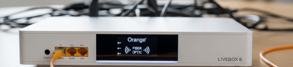 Livebox Orange connectée à la fibre optique