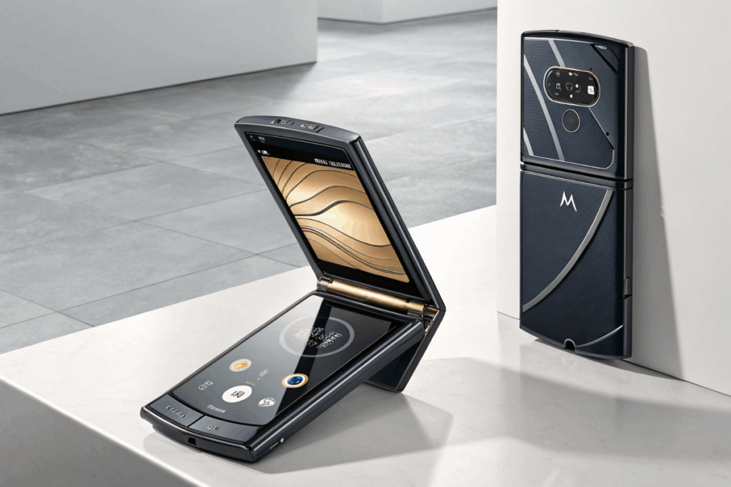 Motorola Razr 60 Ultra ouvert montrant ses écrans pliables 