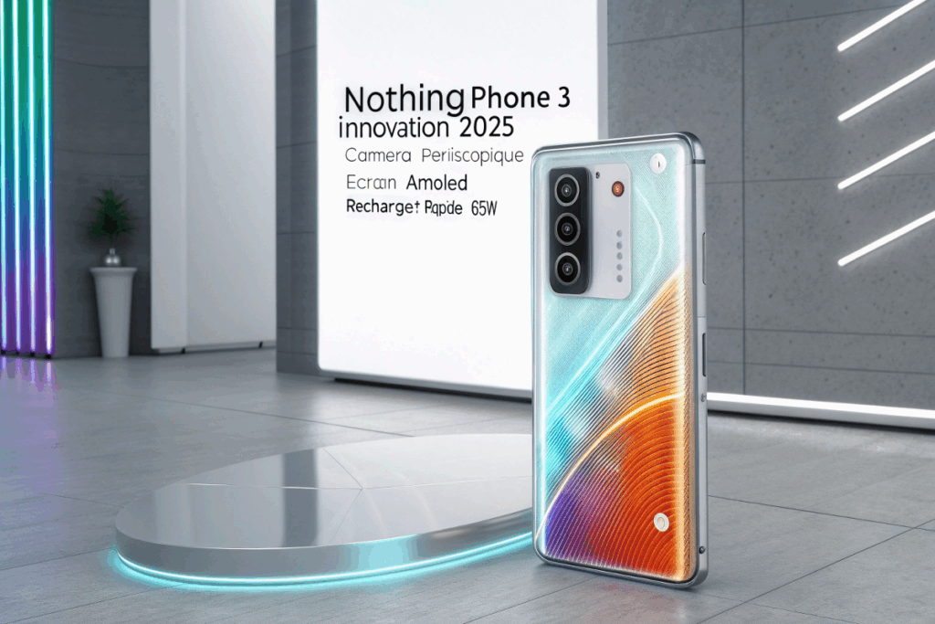 Smartphone Nothing Phone 3 avec design transparent et interface