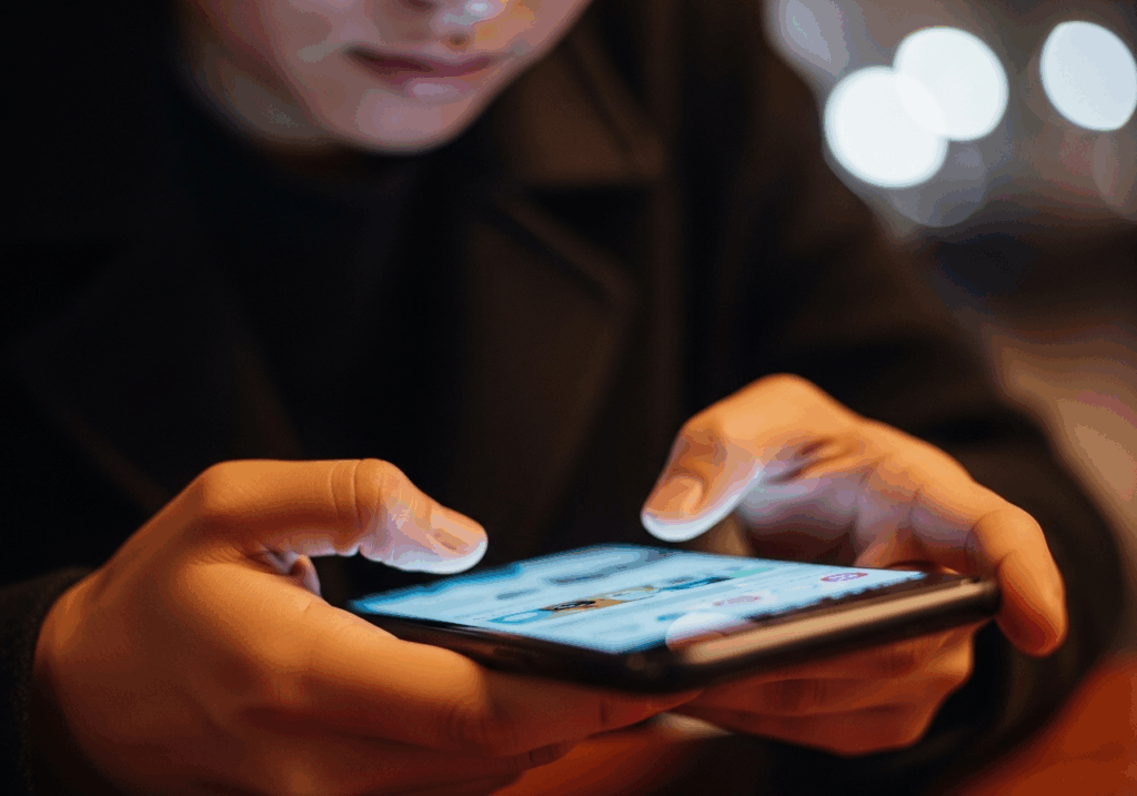 Personne utilisant un smartphone