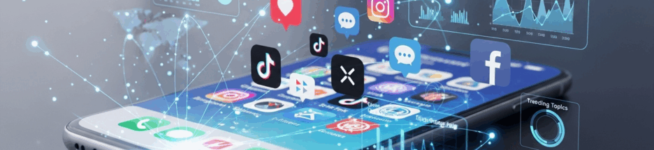 Smartphone affichant plusieurs applications réseaux sociaux