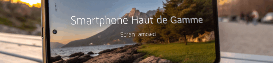 Smartphone haut de gamme posée sur une planche