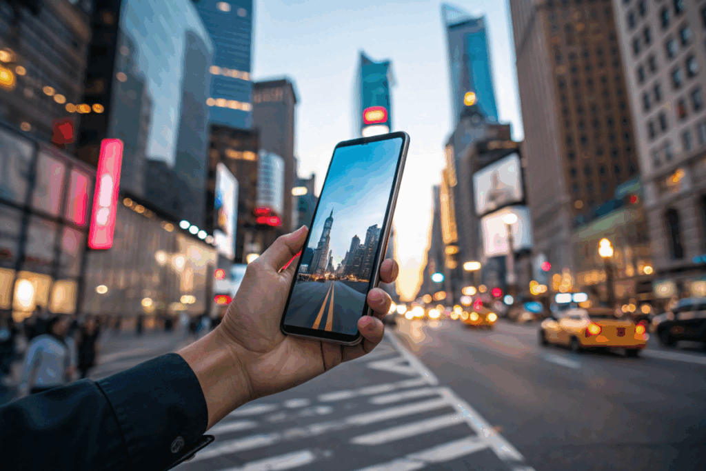 Une main affichant l'usage des smartphones haut de gamme