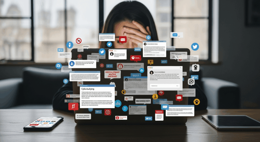 Une personne victime de cyberharcèlement