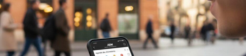 Une personne utilisant l’application mobile JEM