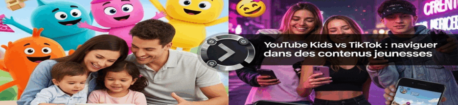 youtube-tiktok (1) Un écran comparatif montrant YouTube Kids V/S TikTok
