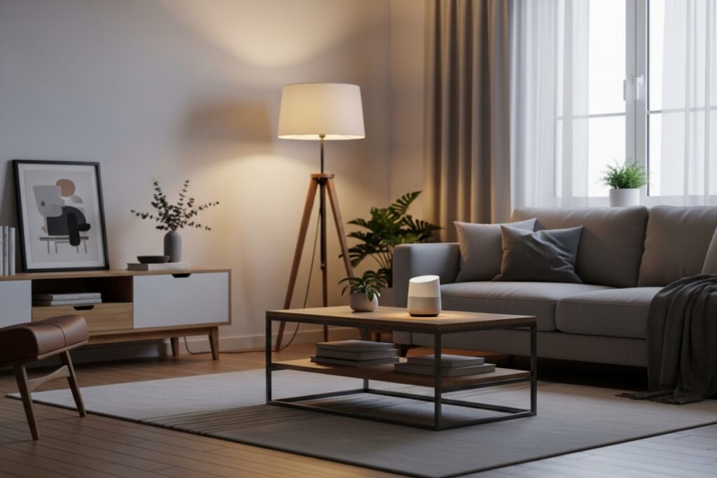 Enceinte Google Home sur une table
