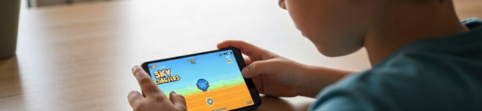 Enfant jouant à Sky Chasers